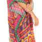 Sakkas Jenni Women's Mid Length Boho Caftan Kaftan Dress Cover up Flowy Rhinestone