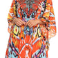 Sakkas Jenni Women's Mid Length Boho Caftan Kaftan Dress Cover up Flowy Rhinestone