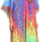 Sakkas Jenni Women's Mid Length Boho Caftan Kaftan Dress Cover up Flowy Rhinestone