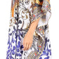 Sakkas Jenni Women's Mid Length Boho Caftan Kaftan Dress Cover up Flowy Rhinestone
