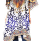 Sakkas Jenni Women's Mid Length Boho Caftan Kaftan Dress Cover up Flowy Rhinestone
