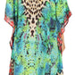 Sakkas Jenni Women's Mid Length Boho Caftan Kaftan Dress Cover up Flowy Rhinestone