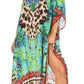 Sakkas Jenni Women's Mid Length Boho Caftan Kaftan Dress Cover up Flowy Rhinestone
