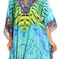 Sakkas Jenni Women's Mid Length Boho Caftan Kaftan Dress Cover up Flowy Rhinestone