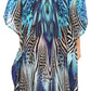 Sakkas Jenni Women's Mid Length Boho Caftan Kaftan Dress Cover up Flowy Rhinestone