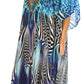 Sakkas Jenni Women's Mid Length Boho Caftan Kaftan Dress Cover up Flowy Rhinestone