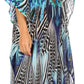 Sakkas Jenni Women's Mid Length Boho Caftan Kaftan Dress Cover up Flowy Rhinestone