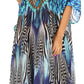 Sakkas Jenni Women's Mid Length Boho Caftan Kaftan Dress Cover up Flowy Rhinestone