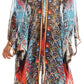 Sakkas Livi  Women's V Neck Beach Dress Cover up Caftan Top Loose with Rhinestone