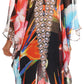 Sakkas Livi  Women's V Neck Beach Dress Cover up Caftan Top Loose with Rhinestone