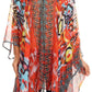 Sakkas Livi  Women's V Neck Beach Dress Cover up Caftan Top Loose with Rhinestone
