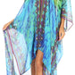 Sakkas Livi  Women's V Neck Beach Dress Cover up Caftan Top Loose with Rhinestone