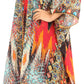 Sakkas Alvita Women's V Neck Beach Dress Top Caftan Cover up with Rhinestones