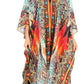 Sakkas Alvita Women's V Neck Beach Dress Top Caftan Cover up with Rhinestones
