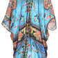 Sakkas Alvita Women's V Neck Beach Dress Top Caftan Cover up with Rhinestones