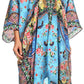 Sakkas Alvita Women's V Neck Beach Dress Top Caftan Cover up with Rhinestones