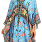 Sakkas Alvita Women's V Neck Beach Dress Top Caftan Cover up with Rhinestones