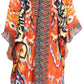 Sakkas Alvita Women's V Neck Beach Dress Top Caftan Cover up with Rhinestones