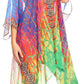 Sakkas Alvita Women's V Neck Beach Dress Top Caftan Cover up with Rhinestones