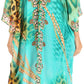 Sakkas Alvita Women's V Neck Beach Dress Top Caftan Cover up with Rhinestones
