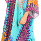 Sakkas Alvita Women's V Neck Beach Dress Top Caftan Cover up with Rhinestones