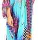 Sakkas Alvita Women's V Neck Beach Dress Top Caftan Cover up with Rhinestones