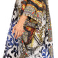 Sakkas Alvita Women's V Neck Beach Dress Top Caftan Cover up with Rhinestones