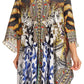Sakkas Alvita Women's V Neck Beach Dress Top Caftan Cover up with Rhinestones