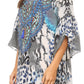 Sakkas Maris Women's Casual Shift 3/4 Sleeve Short Mini Dress A Line Print Silky