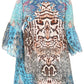 Sakkas Maris Women's Casual Shift 3/4 Sleeve Short Mini Dress A Line Print Silky