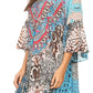 Sakkas Maris Women's Casual Shift 3/4 Sleeve Short Mini Dress A Line Print Silky