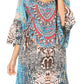 Sakkas Maris Women's Casual Shift 3/4 Sleeve Short Mini Dress A Line Print Silky