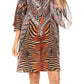 Sakkas Maris Women's Casual Shift 3/4 Sleeve Short Mini Dress A Line Print Silky