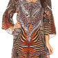 Sakkas Maris Women's Casual Shift 3/4 Sleeve Short Mini Dress A Line Print Silky