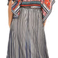 Sakkas Delma Women's Long Maxi Column V-neck Short Sleeve Slim Dress with Print
