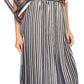 Sakkas Delma Women's Long Maxi Column V-neck Short Sleeve Slim Dress with Print