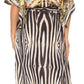 Sakkas Delma Women's Long Maxi Column V-neck Short Sleeve Slim Dress with Print