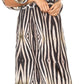 Sakkas Delma Women's Long Maxi Column V-neck Short Sleeve Slim Dress with Print