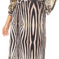 Sakkas Delma Women's Long Maxi Column V-neck Short Sleeve Slim Dress with Print