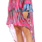 Sakkas Rema Women's Boho Shift Tunic High Low  V-neck Long Sleeve Dress with Print