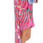 Sakkas Rema Women's Boho Shift Tunic High Low  V-neck Long Sleeve Dress with Print