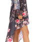 Sakkas Rema Women's Boho Shift Tunic High Low  V-neck Long Sleeve Dress with Print