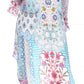 Sakkas Rema Women's Boho Shift Tunic High Low  V-neck Long Sleeve Dress with Print