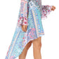 Sakkas Rema Women's Boho Shift Tunic High Low  V-neck Long Sleeve Dress with Print