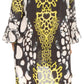 Sakkas Rema Women's Boho Shift Tunic High Low  V-neck Long Sleeve Dress with Print