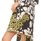 Sakkas Rema Women's Boho Shift Tunic High Low  V-neck Long Sleeve Dress with Print