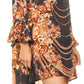 Sakkas Rema Women's Boho Shift Tunic High Low  V-neck Long Sleeve Dress with Print