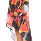 Sakkas Rema Women's Boho Shift Tunic High Low  V-neck Long Sleeve Dress with Print
