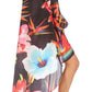 Sakkas Rema Women's Boho Shift Tunic High Low  V-neck Long Sleeve Dress with Print