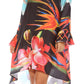 Sakkas Rema Women's Boho Shift Tunic High Low  V-neck Long Sleeve Dress with Print